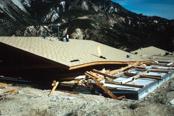 Earthquake house collapse