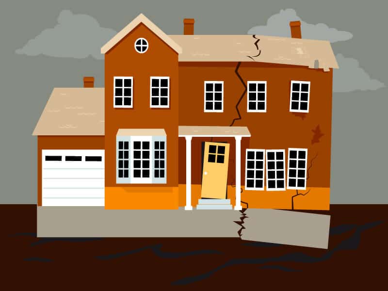 Structural damage and foundation cracks