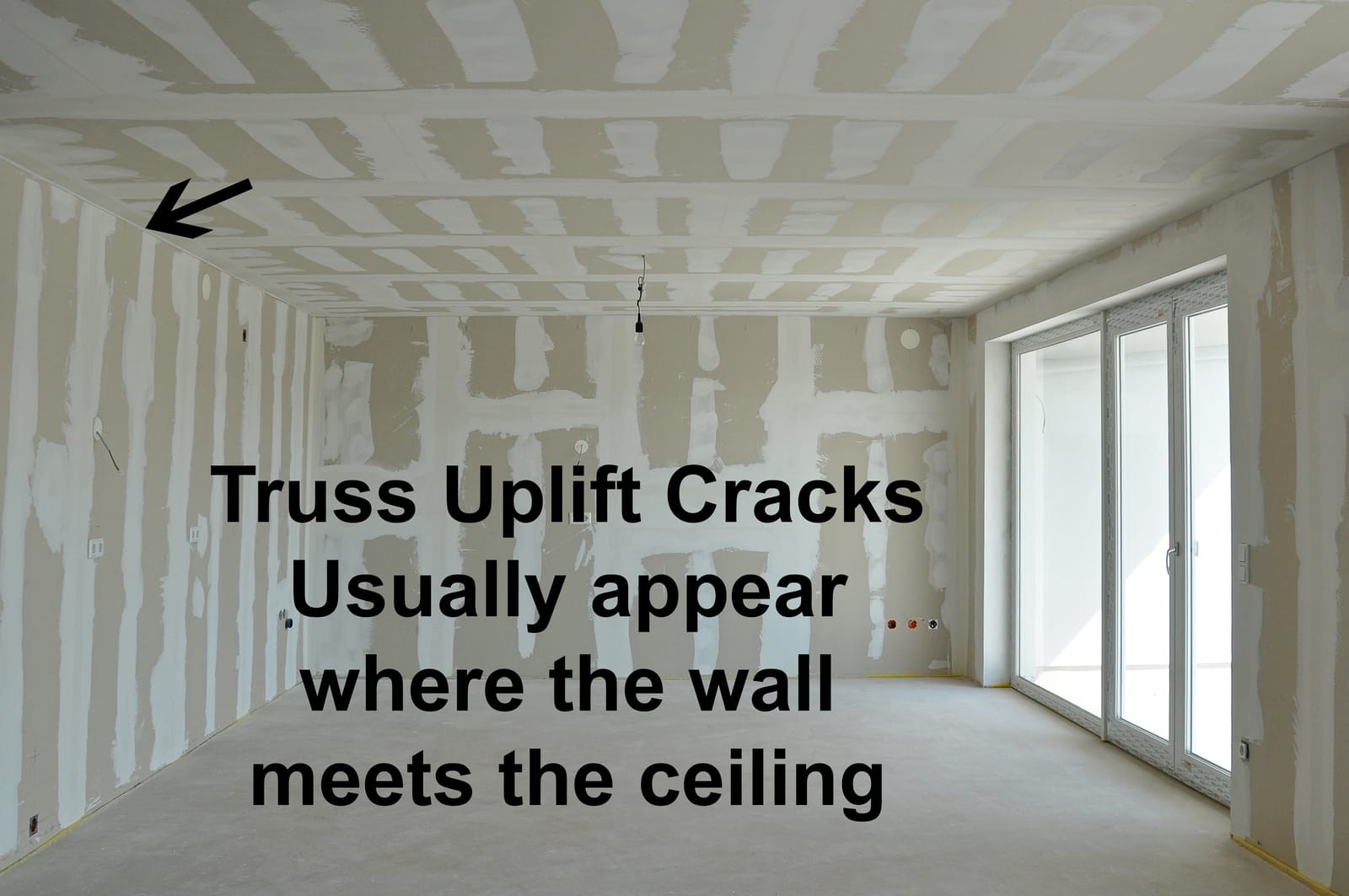 Truss uplift can cause drywall cracks