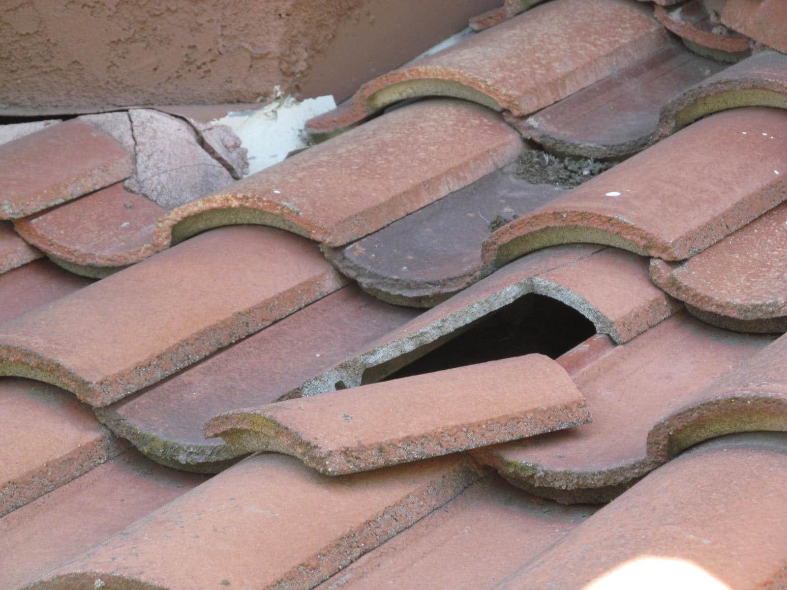 Roof Tiles Cracked, Damaged or Missing; When Repairing Be Sure To Check The Building Felt Under The Tile