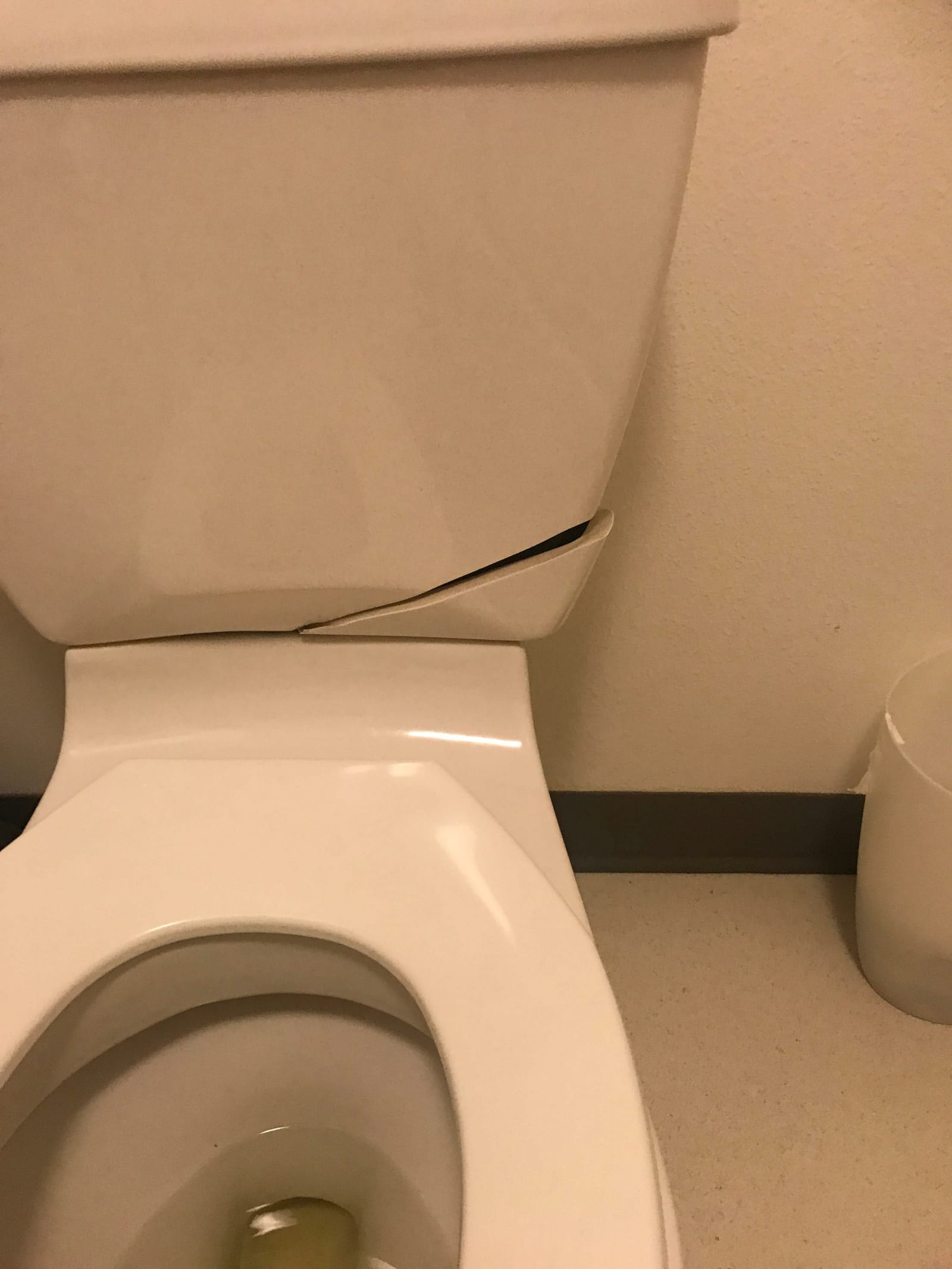 Cracked toilet tank