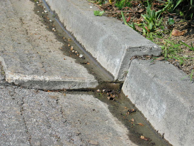 Curb and gutter movement evidence