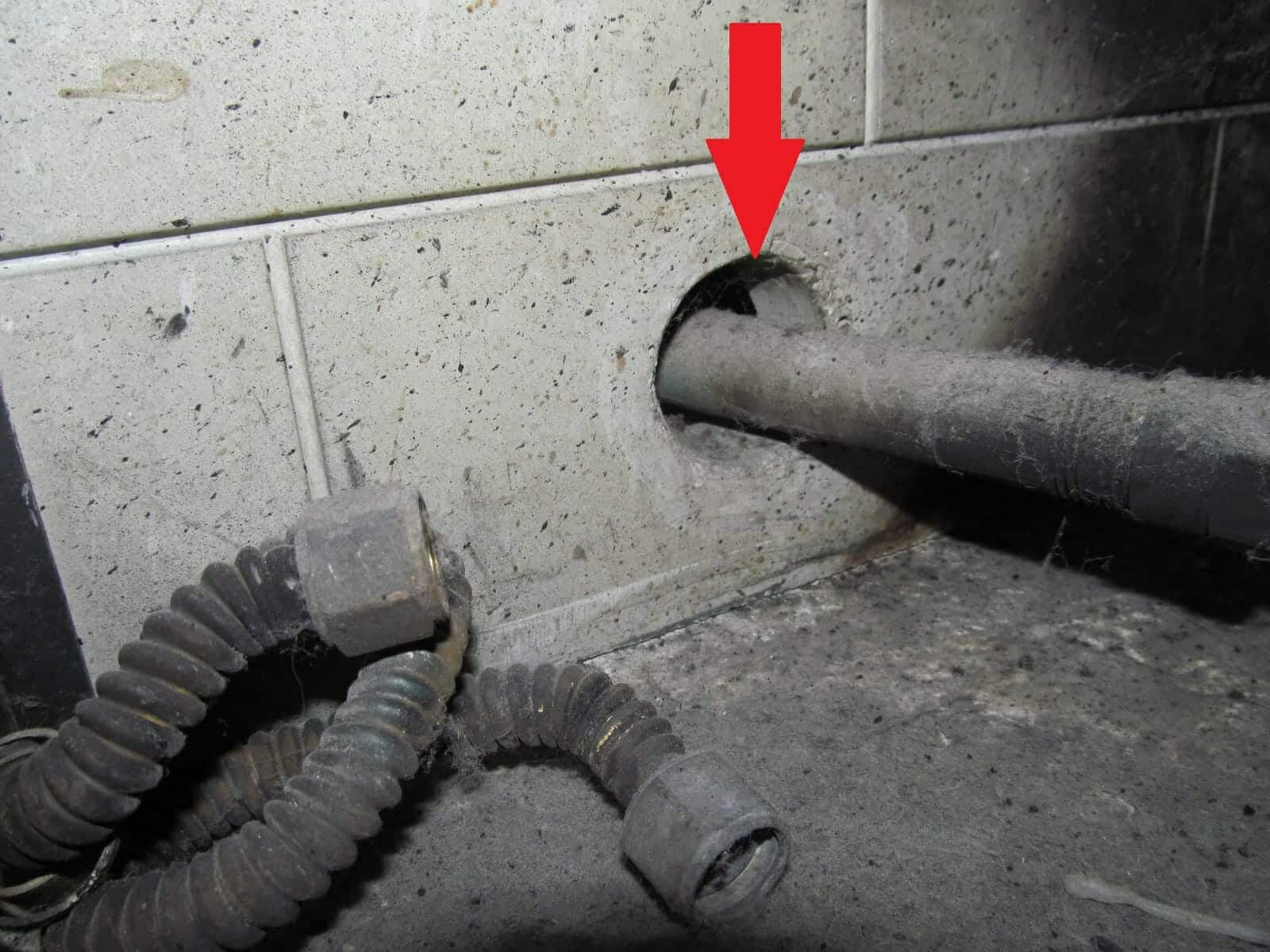 Fireplace Gas Line Not Caulked Or Sealed Around Gas Pipe