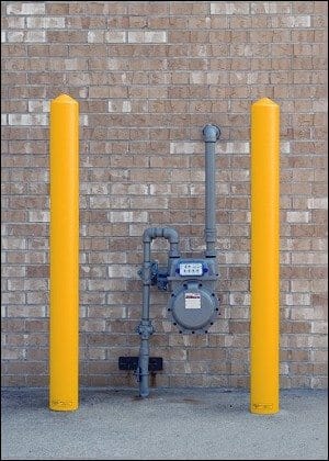 Gas Meter Protection - Steel Post Protection: Called Bollards