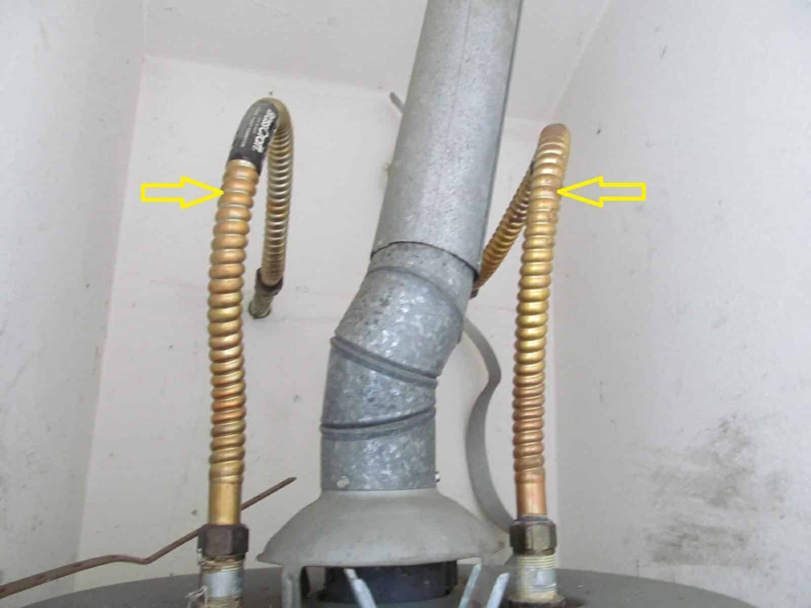 water heater copper lines not insulated