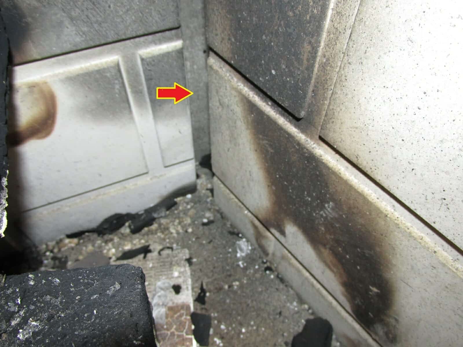 Fireplace Panel Out of Place: Space or Gap At Corner Can Be a Fire Safety Concern