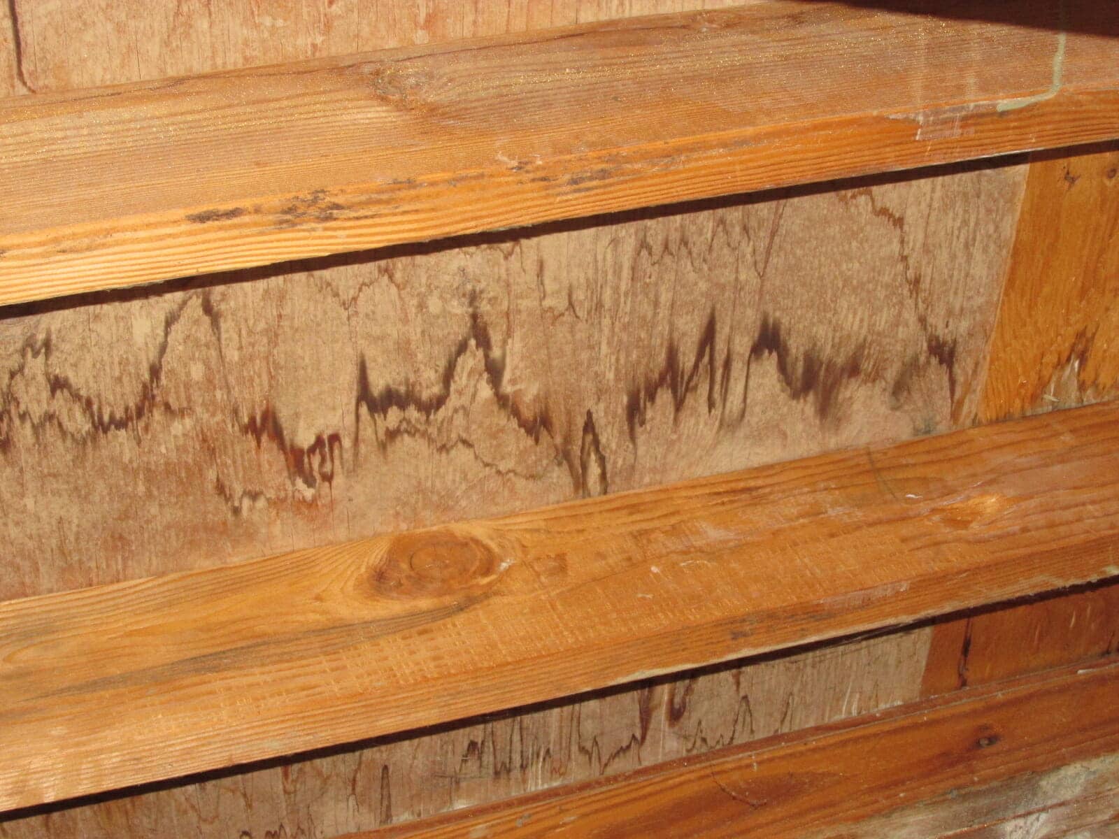 Stains underside of roof sheeting