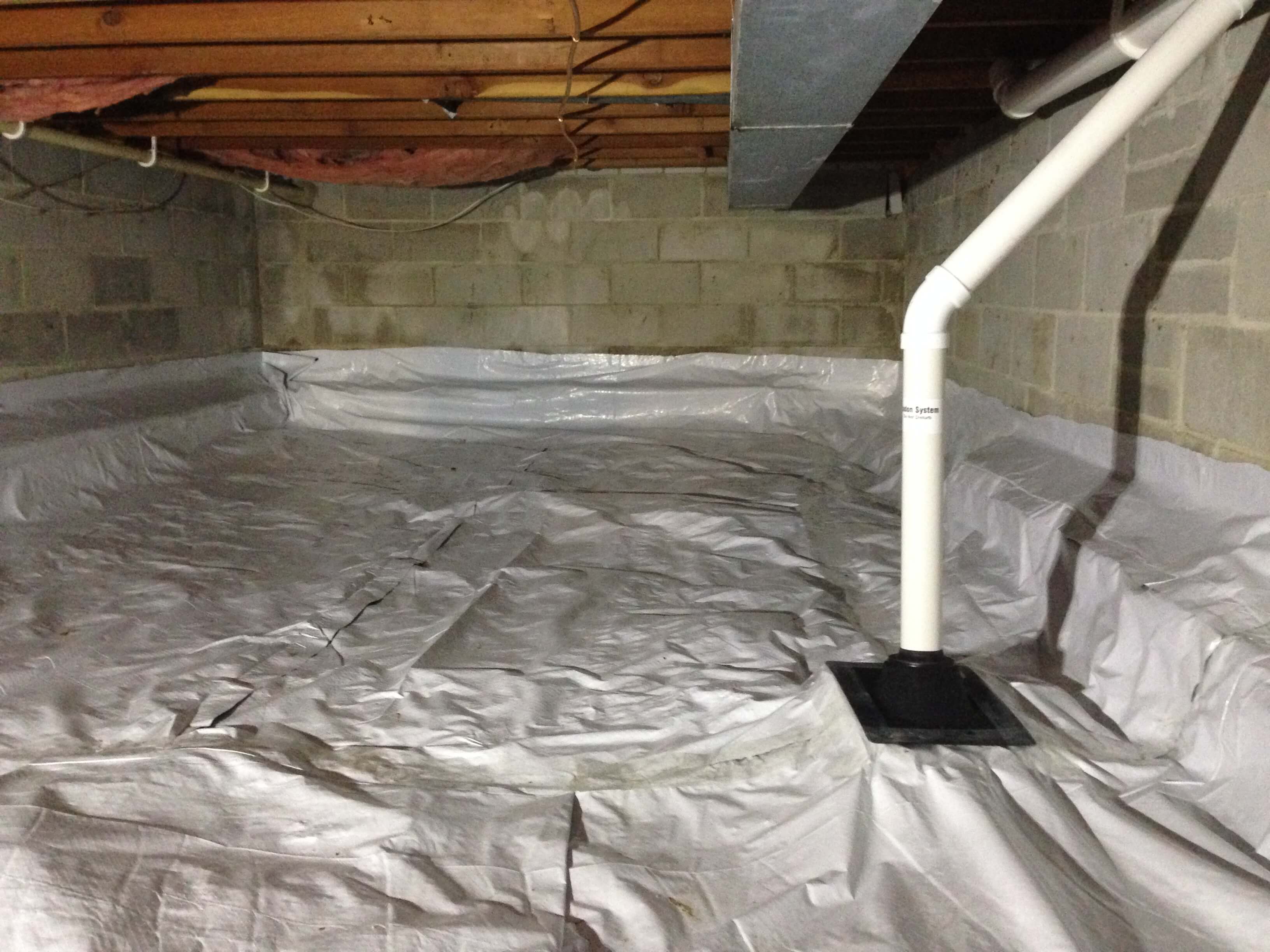 Crawlspace Radon Membrane Depressurization