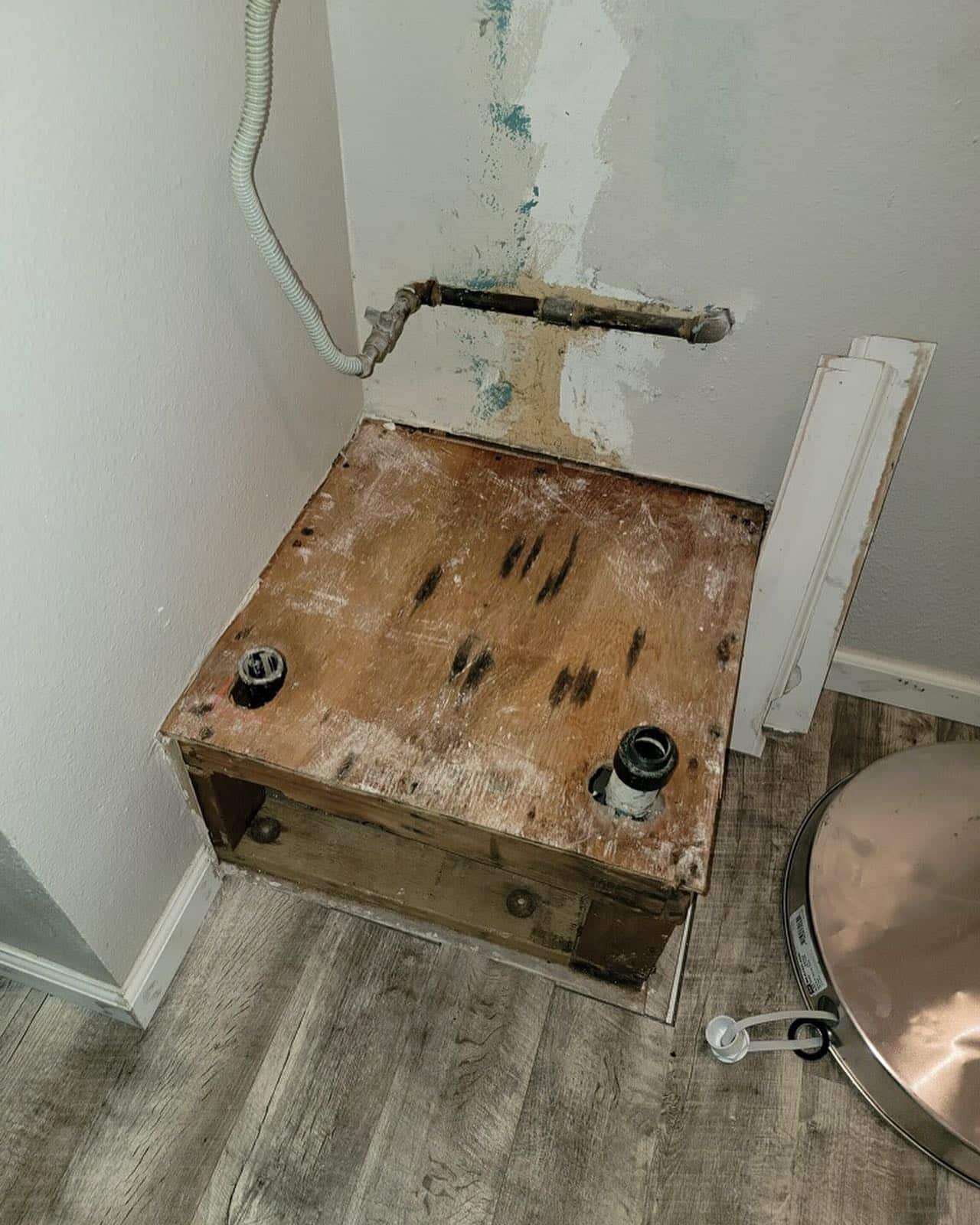 plywood water heater platform