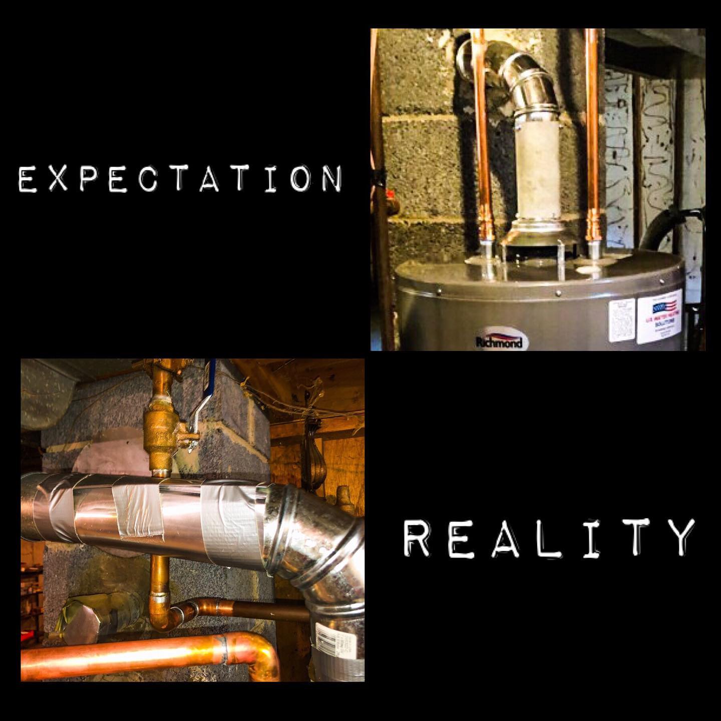 Good water heater venting vs bad